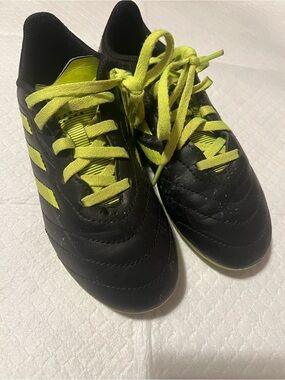 Kids Black and Neon Yellow Athletic Sneakers for Active Play